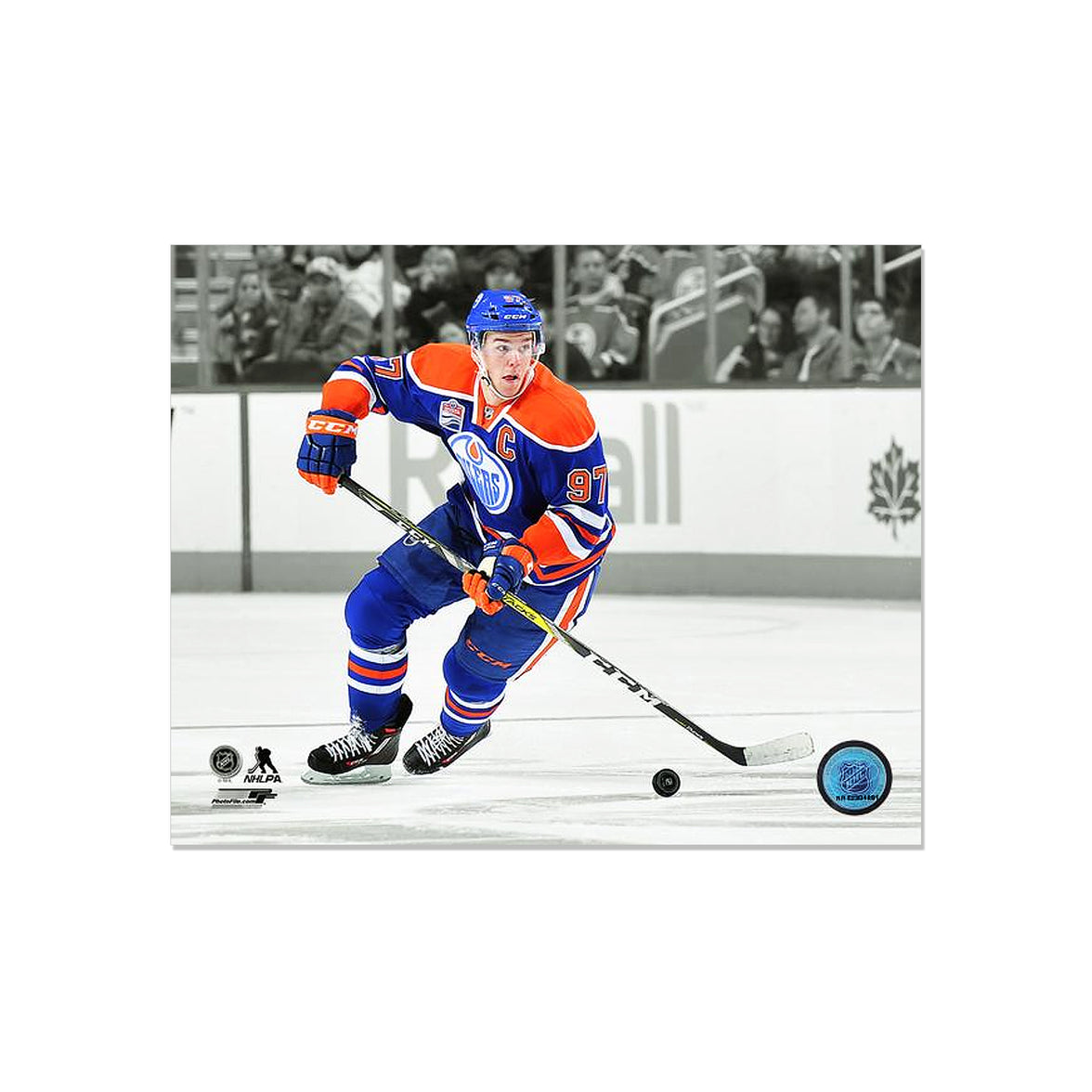 Connor McDavid Edmonton Oilers Engraved Framed Photo - Action Captain Spotlight - Heritage Hockey™