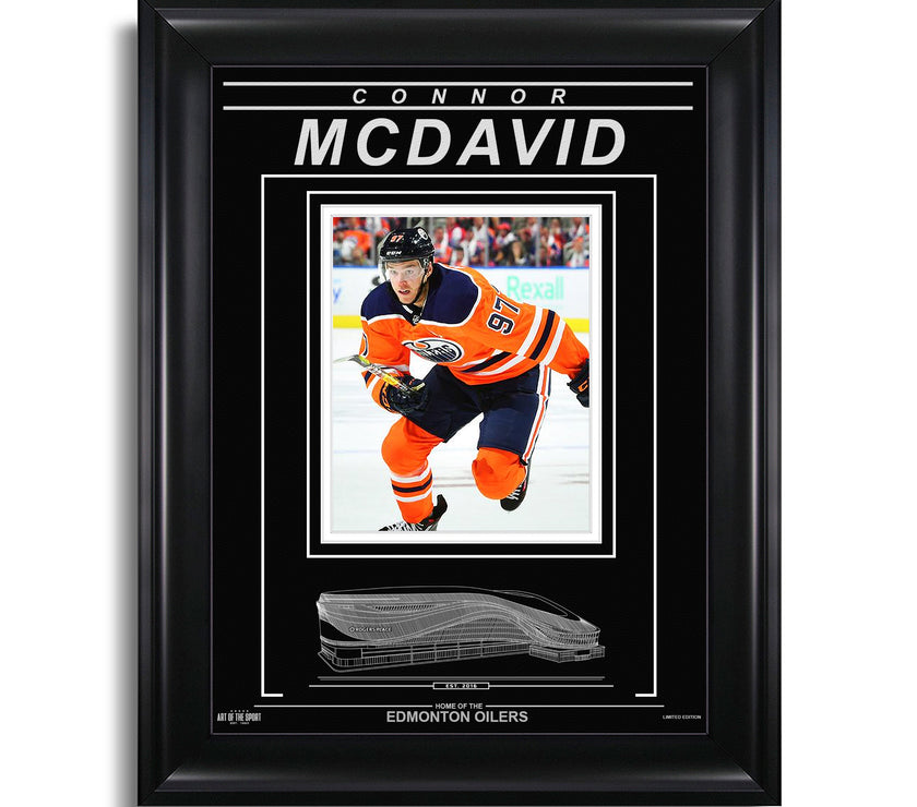 Connor McDavid Edmonton Oilers Engraved Framed Photo - Action Skating - Heritage Hockey™