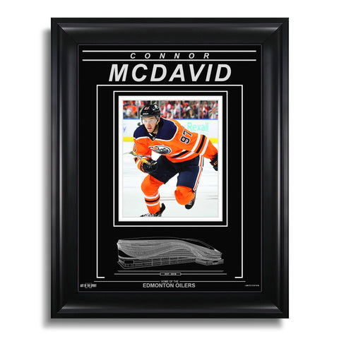 Connor McDavid Edmonton Oilers Engraved Framed Photo - Action Skating
