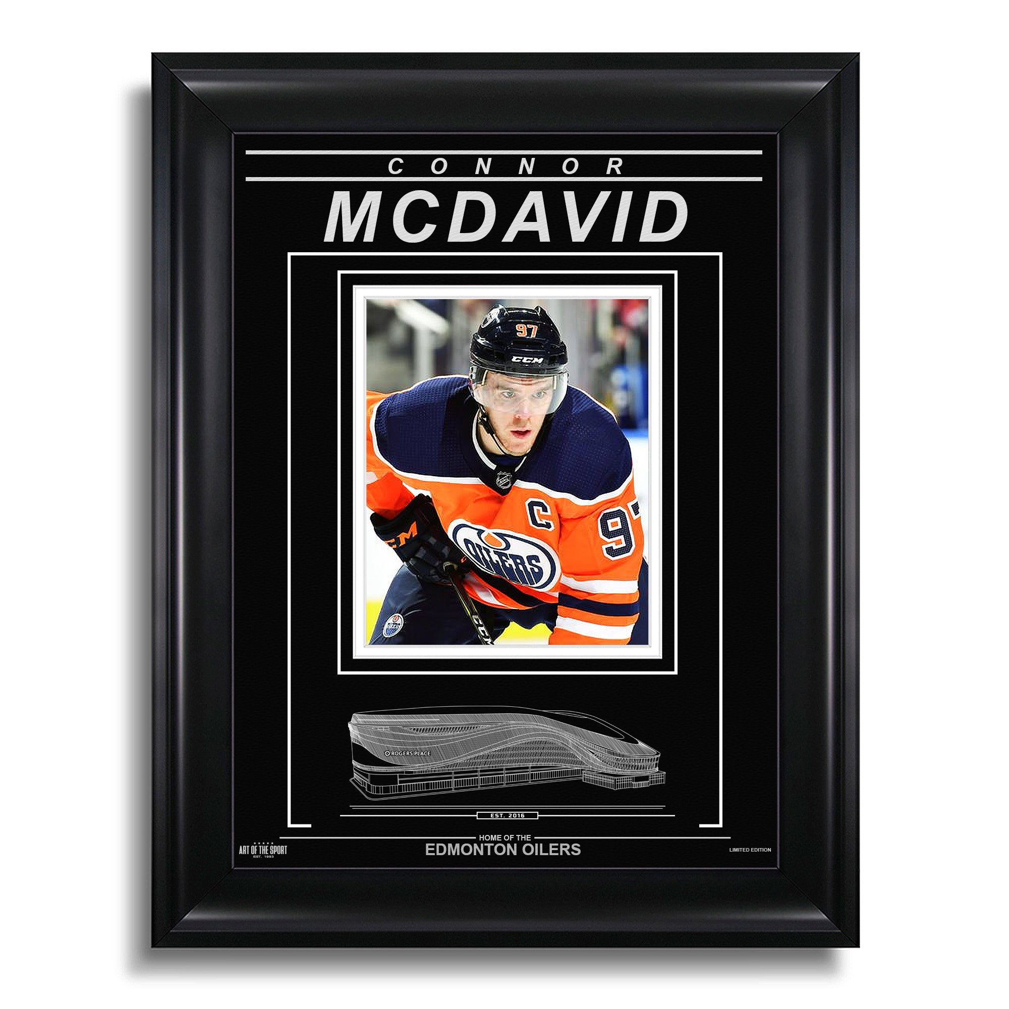 Connor McDavid Edmonton Oilers Engraved Framed Photo - Captain Closeup - Heritage Hockey™