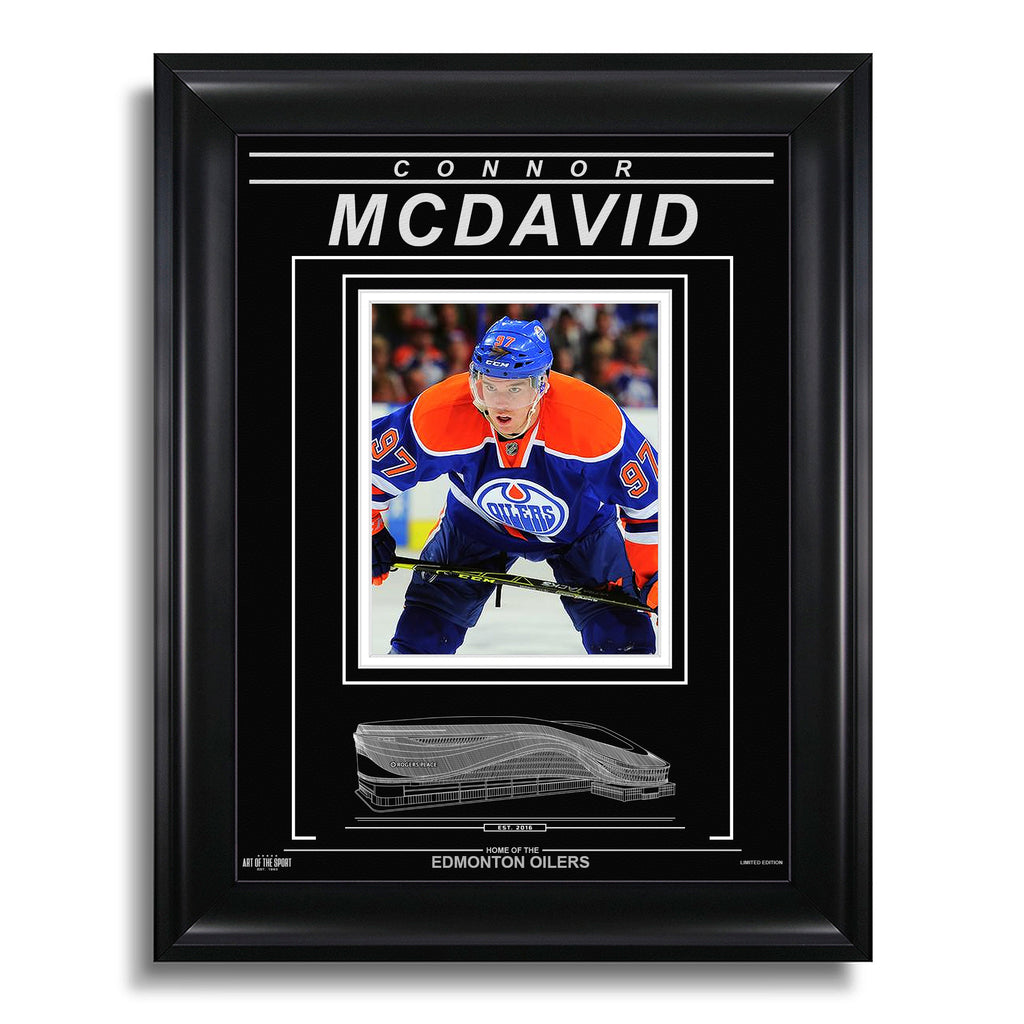 Connor McDavid Edmonton Oilers Engraved Framed Photo - Closeup