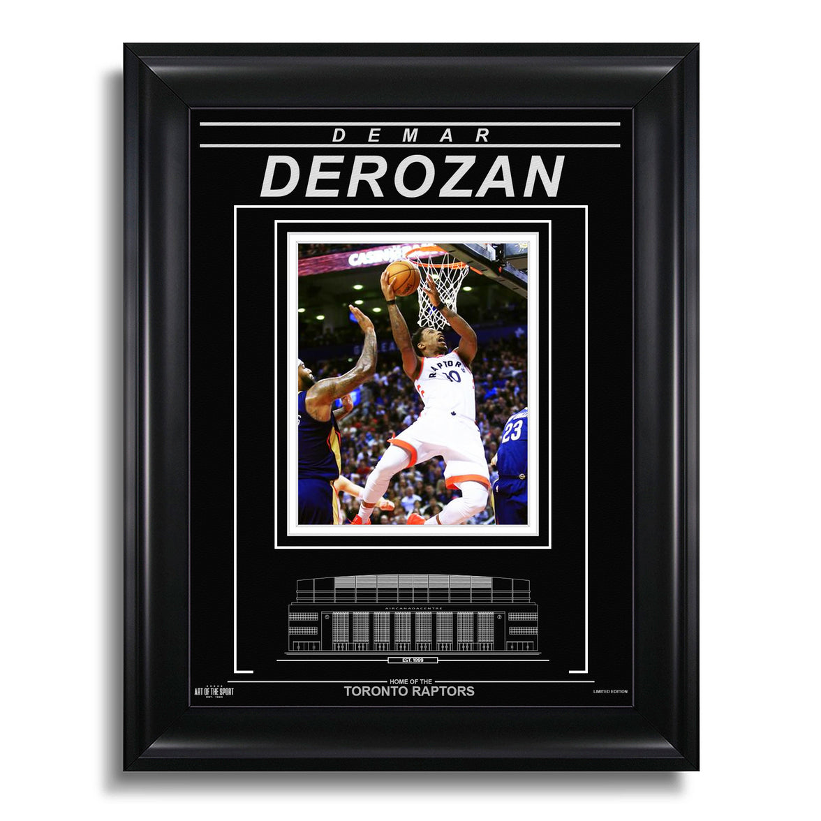 DeMar DeRozan Toronto Raptors Engraved Framed Photo - Action Airborne - Heritage Hockey™