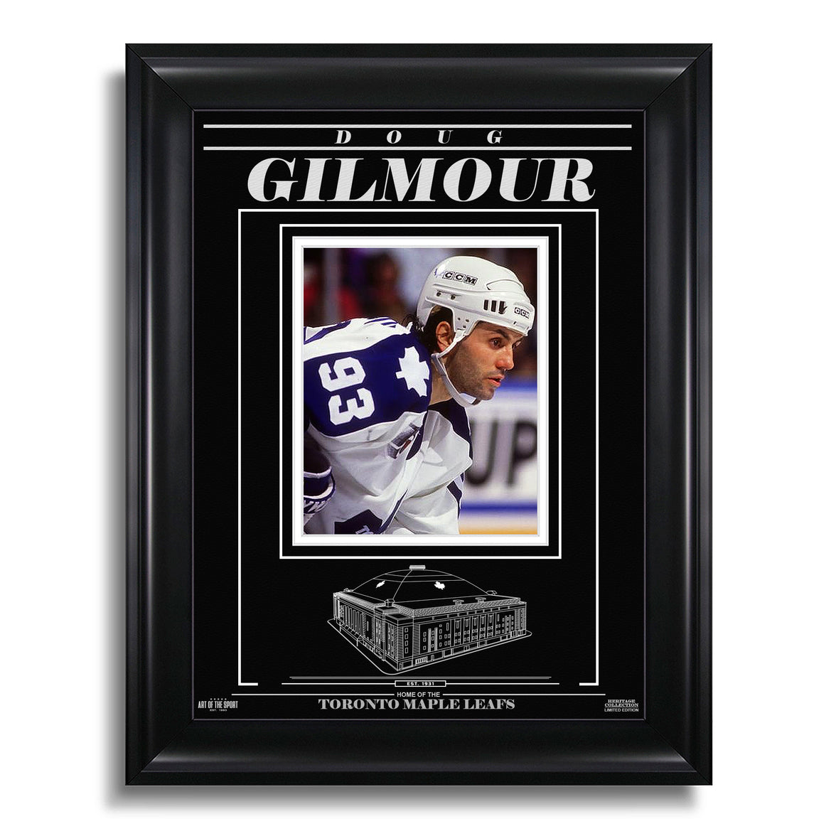 Doug Gilmour Toronto Maple Leafs Engraved Framed Photo - Closeup - Heritage Hockey™