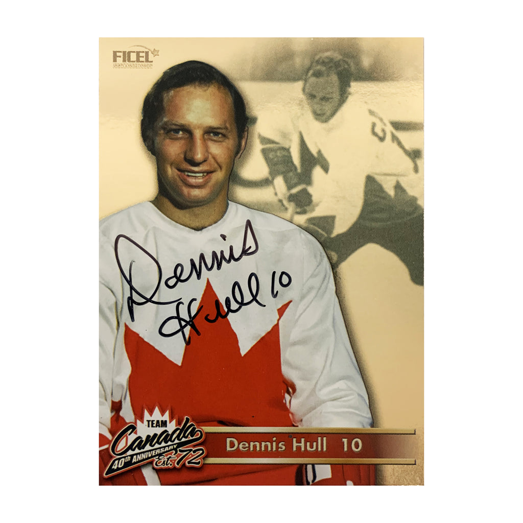 Dennis Hull #10 Signed Official 40th Anniversary Team Canada 1972 Card