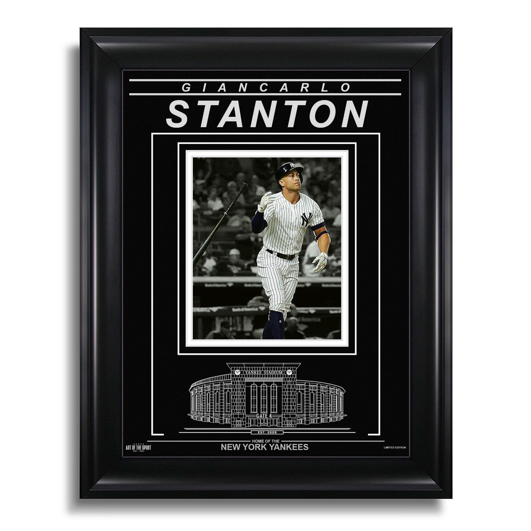 Giancarlo Stanton New York Yankees Engraved Framed Photo - Action - Heritage Hockey™