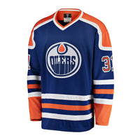 Grant Fuhr Signed Edmonton Oilers Fanatics Vintage Blue Jersey