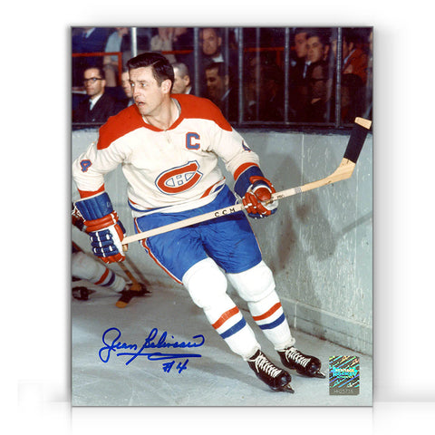 Jean Beliveau Signed Montreal Canadiens Action 8X10 Photo