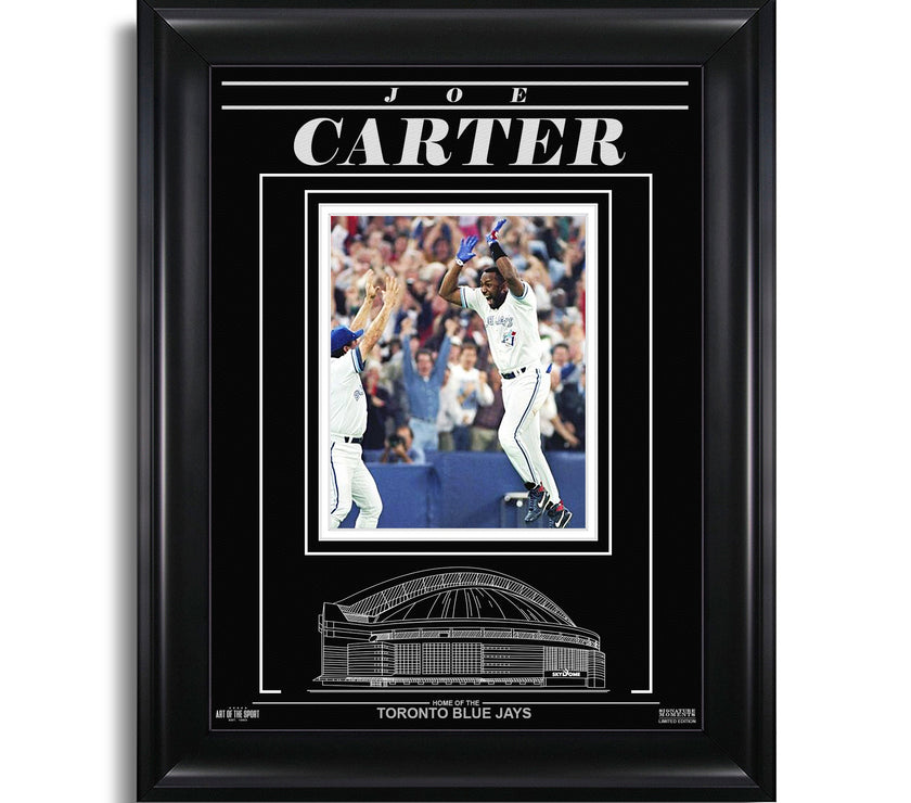 Joe Carter Toronto Blue Jays Engraved Framed Photo - 1993 World Series Home Run - Heritage Hockey™
