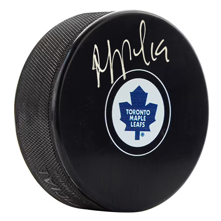 Joffrey Lupul a signé la rondelle des Maple Leafs de Toronto