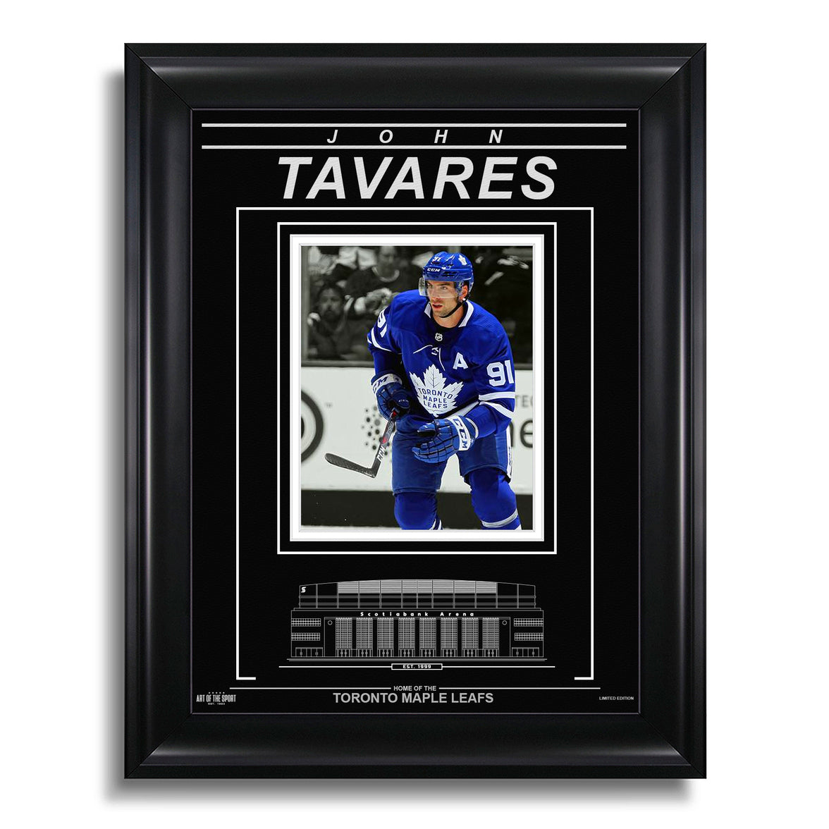 John Tavares Toronto Maple Leafs Engraved Framed Photo - Action Spotlight - Heritage Hockey™
