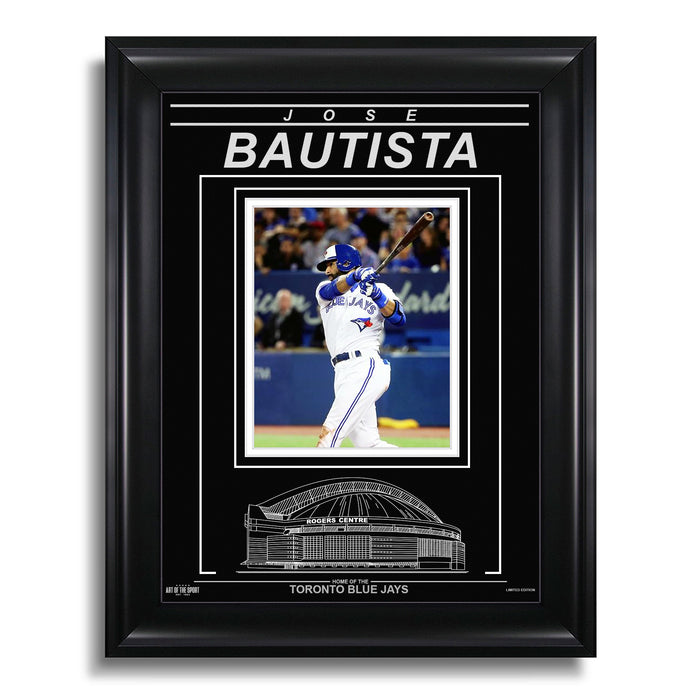 Jose Bautista Toronto Blue Jays Engraved Framed Photo - Action Home - Heritage Hockey™