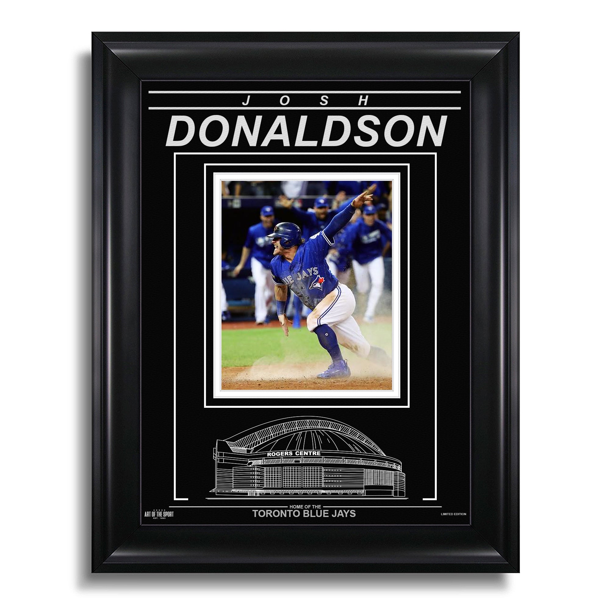 Josh Donaldson Toronto Blue Jays Engraved Framed Photo - 2016 ALDS Slide - Heritage Hockey™