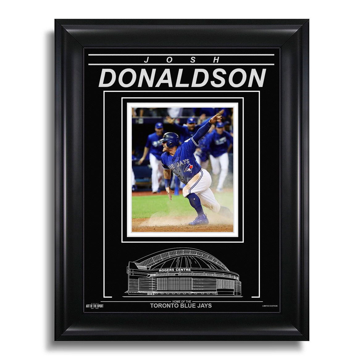 Josh Donaldson Toronto Blue Jays Engraved Framed Photo - 2016 ALDS Slide - Heritage Hockey™