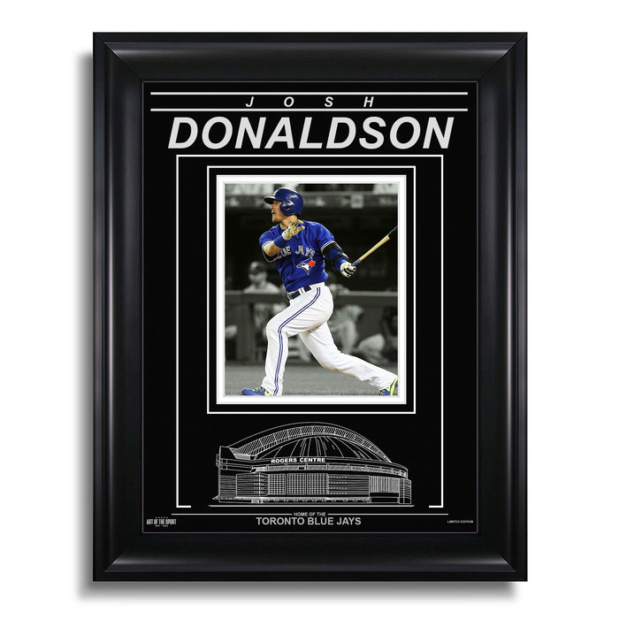 Josh Donaldson Toronto Blue Jays Engraved Framed Photo - Action Spotlight Horizontal - Heritage Hockey™