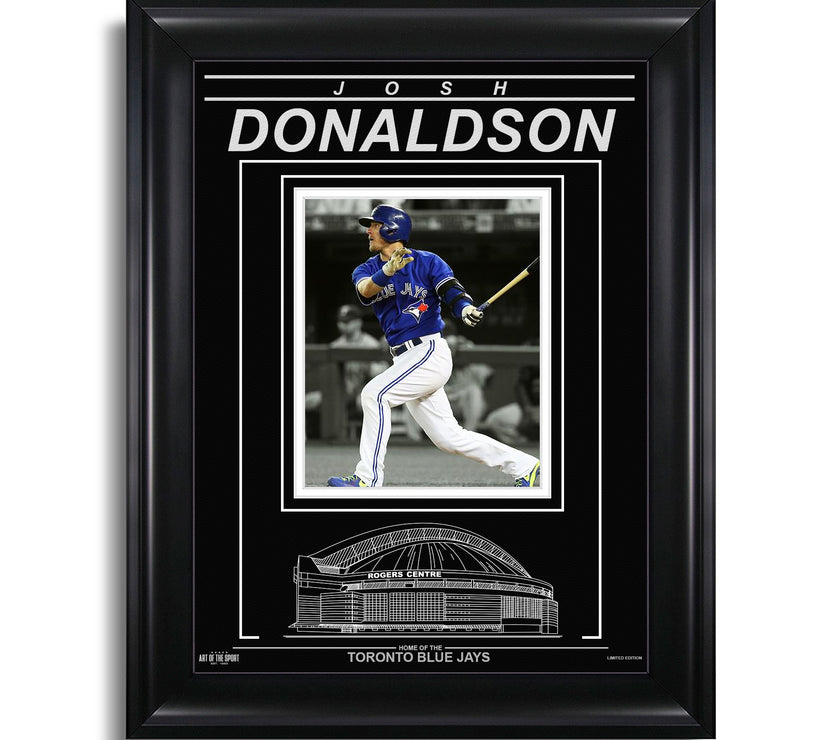 Josh Donaldson Toronto Blue Jays Engraved Framed Photo - Action Spotlight Horizontal - Heritage Hockey™