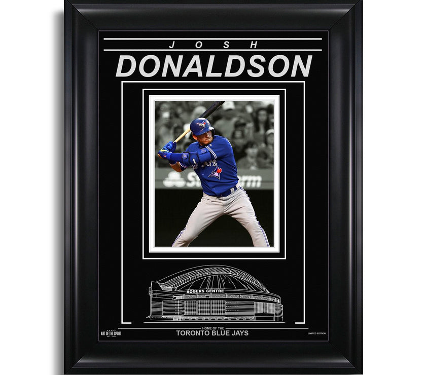 Josh Donaldson Toronto Blue Jays Engraved Framed Photo - Action Spotlight Vertical - Heritage Hockey™