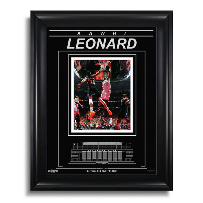 Kawhi Leonard Toronto Raptors Engraved Framed Photo - 2019 Playoff Dunk