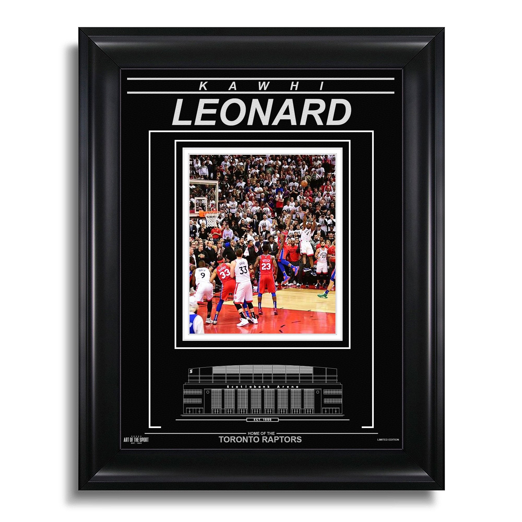Kawhi Leonard Toronto Raptors Engraved Framed Photo - Game 7 Buzzer Beater