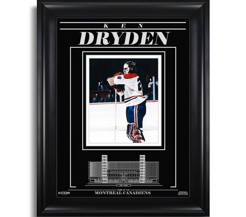 Ken Dryden Montreal Canadiens Engraved Framed Photo - Standing Tall - Heritage Hockey™