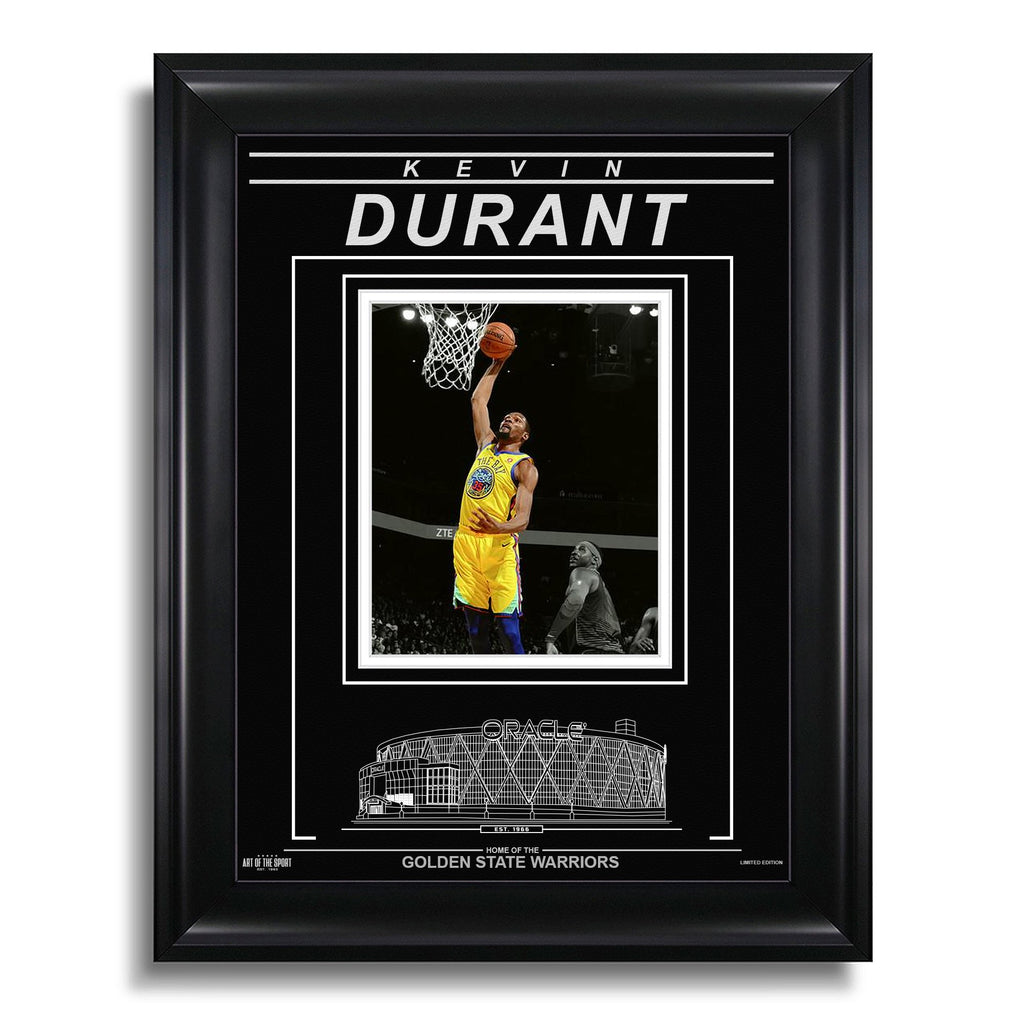 Kevin Durant Golden State Warriors Engraved Framed Photo - Action Spotlight