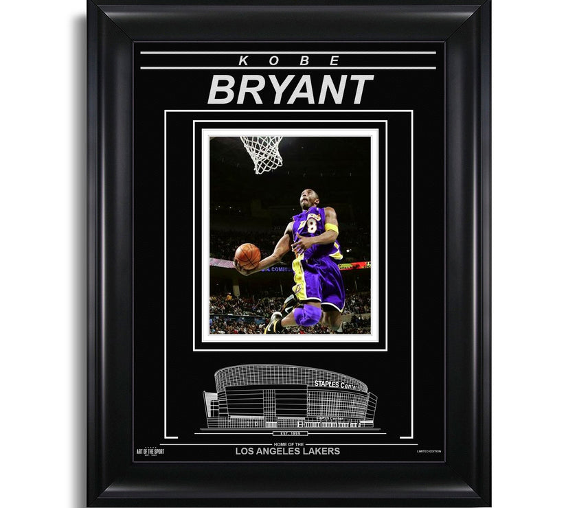 Kobe Bryant Los Angeles Lakers Engraved Framed Photo - Focus