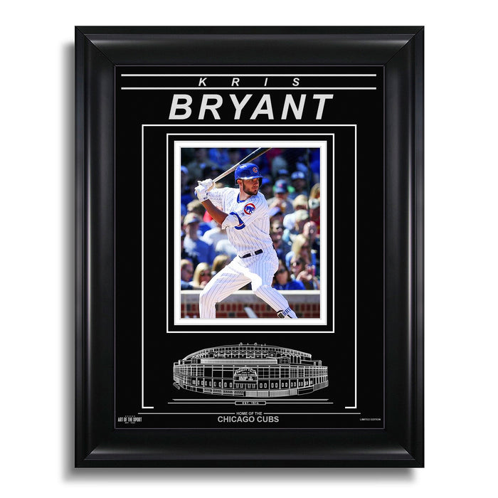 Kris Bryant Chicago Cubs Engraved Framed Photo - Action Hit - Heritage Hockey™