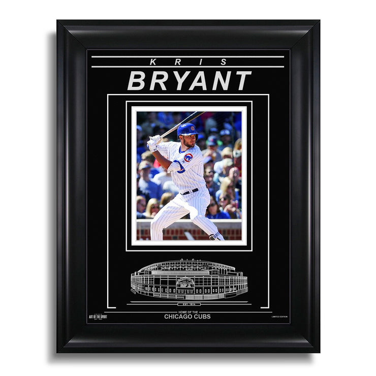 Kris Bryant Chicago Cubs Engraved Framed Photo - Action Hit - Heritage Hockey™
