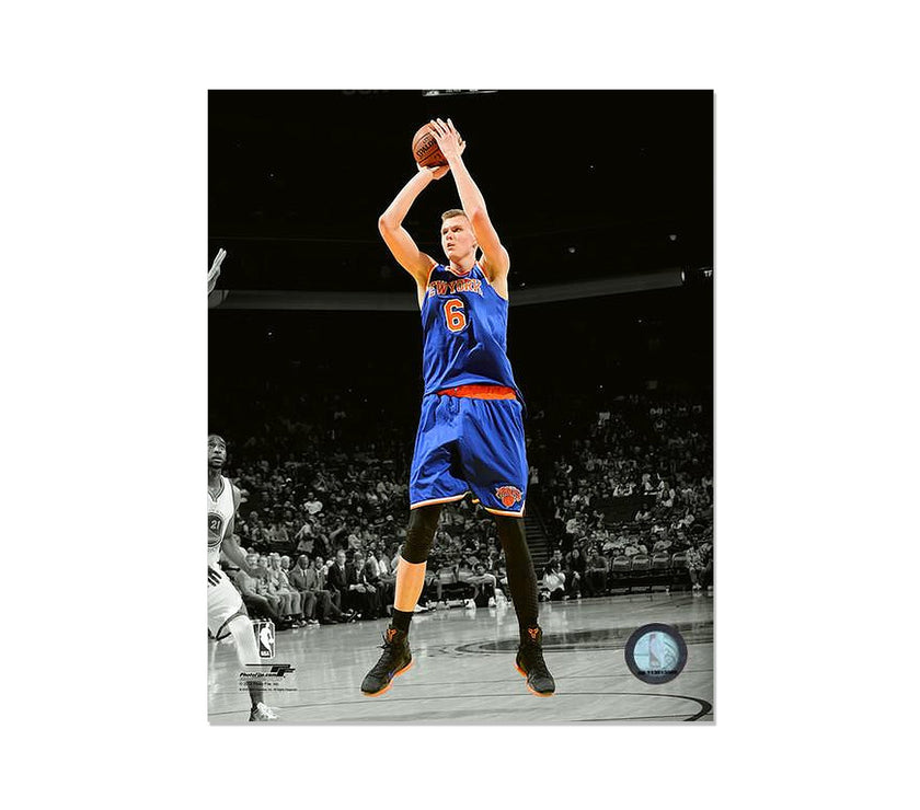 Kristaps Porzingis New York Knicks Engraved Framed Photo - Action Spotlight