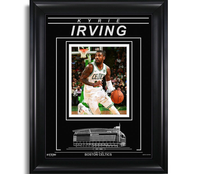 Kyrie Irving Boston Celtics Engraved Framed Photo - Action - Heritage Hockey™