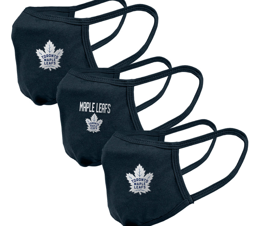 Youth Toronto Maple Leafs NHL 3-pack Reusable Team Logo Face Masks