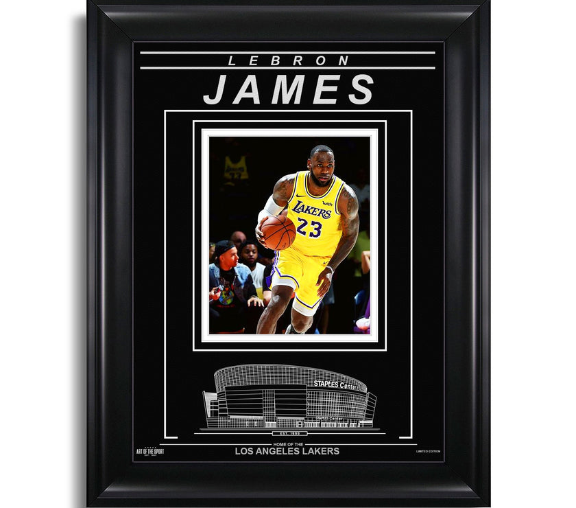LeBron James Los Angeles Lakers Engraved Framed Photo - Action