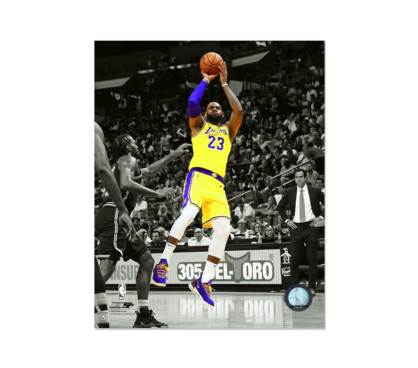 LeBron James Los Angeles Lakers Engraved Framed Photo - Action Spotlight