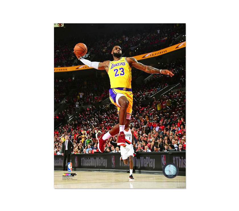 LeBron James Los Angeles Lakers Engraved Framed Photo - Signature Dunk