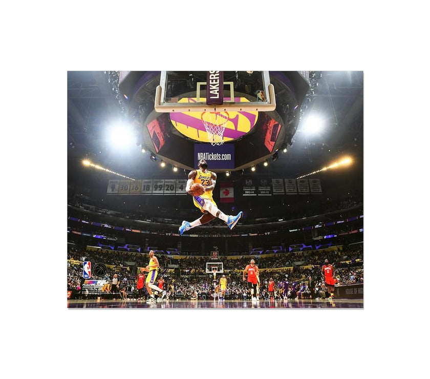 LeBron James Los Angeles Lakers Engraved Framed Photo - Windmill Dunk