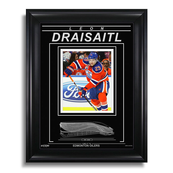 Leon Draisaitl Edmonton Oilers Engraved Framed Photo - Action Flex - Heritage Hockey™