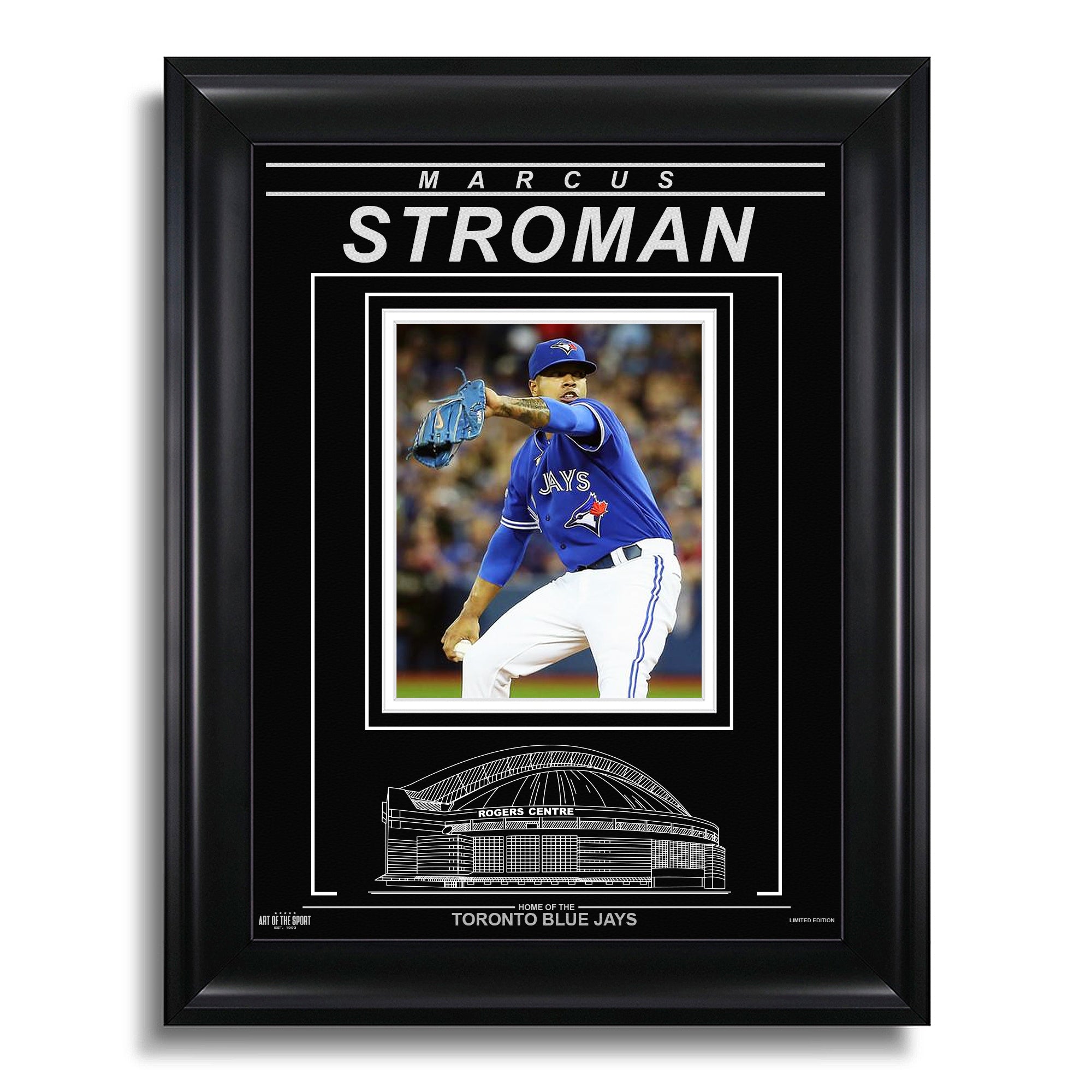 Marcus Stroman Toronto Blue Jays Engraved Framed Photo - Action Pitch Vertical - Heritage Hockey™