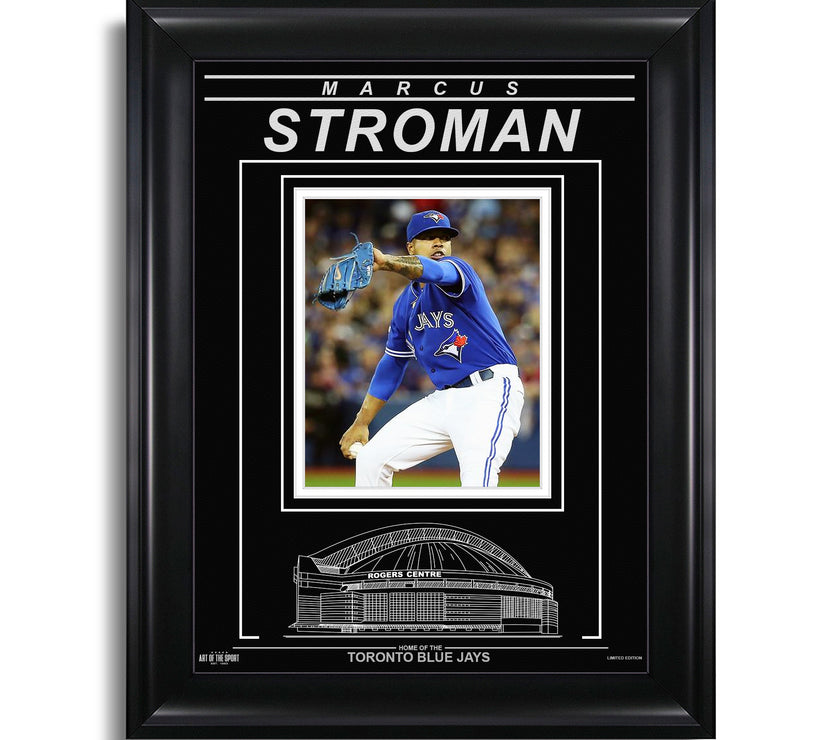 Marcus Stroman Toronto Blue Jays Engraved Framed Photo - Action Pitch Vertical - Heritage Hockey™