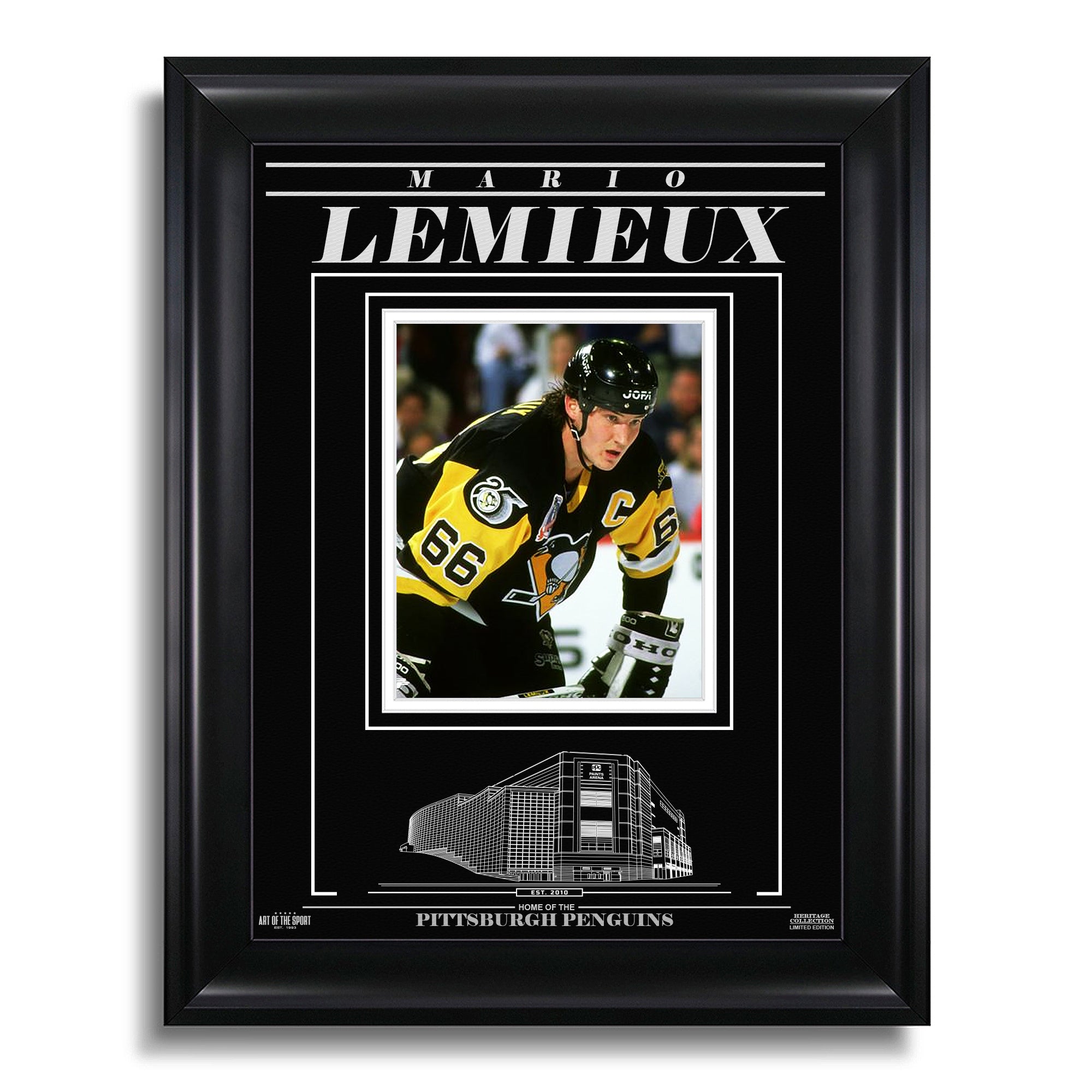 Mario Lemieux Pittsburgh Penguins Engraved Framed Photo - Closeup - Heritage Hockey™