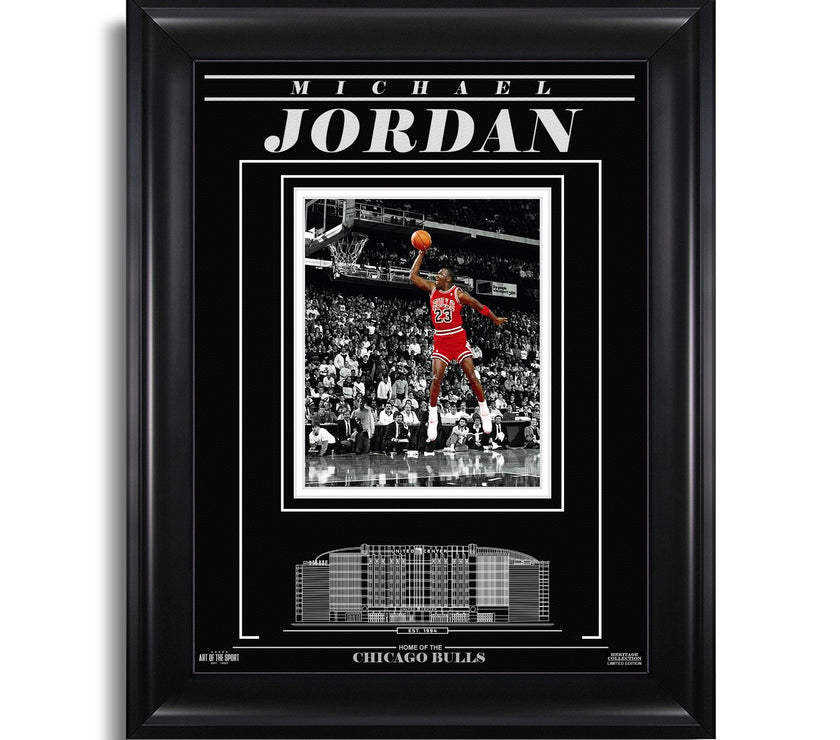 Michael Jordan Chicago Bulls Engraved Framed Photo - Dunk Spotlight