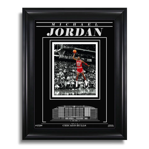 Michael Jordan Chicago Bulls Engraved Framed Photo - Dunk Spotlight