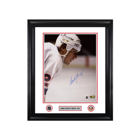 Mike Bossy Signed New York Islanders Colour Portrait Framed Photo