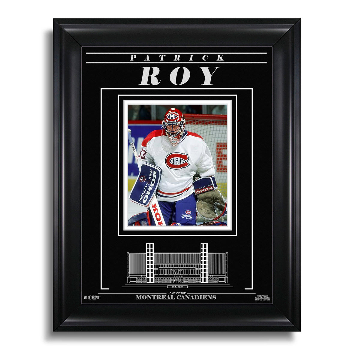 Patrick Roy Montreal Canadiens Engraved Framed Photo - Focus - Heritage Hockey™