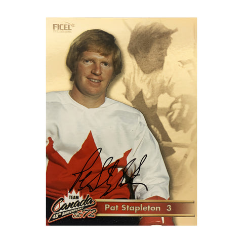 Pat Stapleton #3 Carte officielle signée du 40e anniversaire de l'équipe Canada 1972