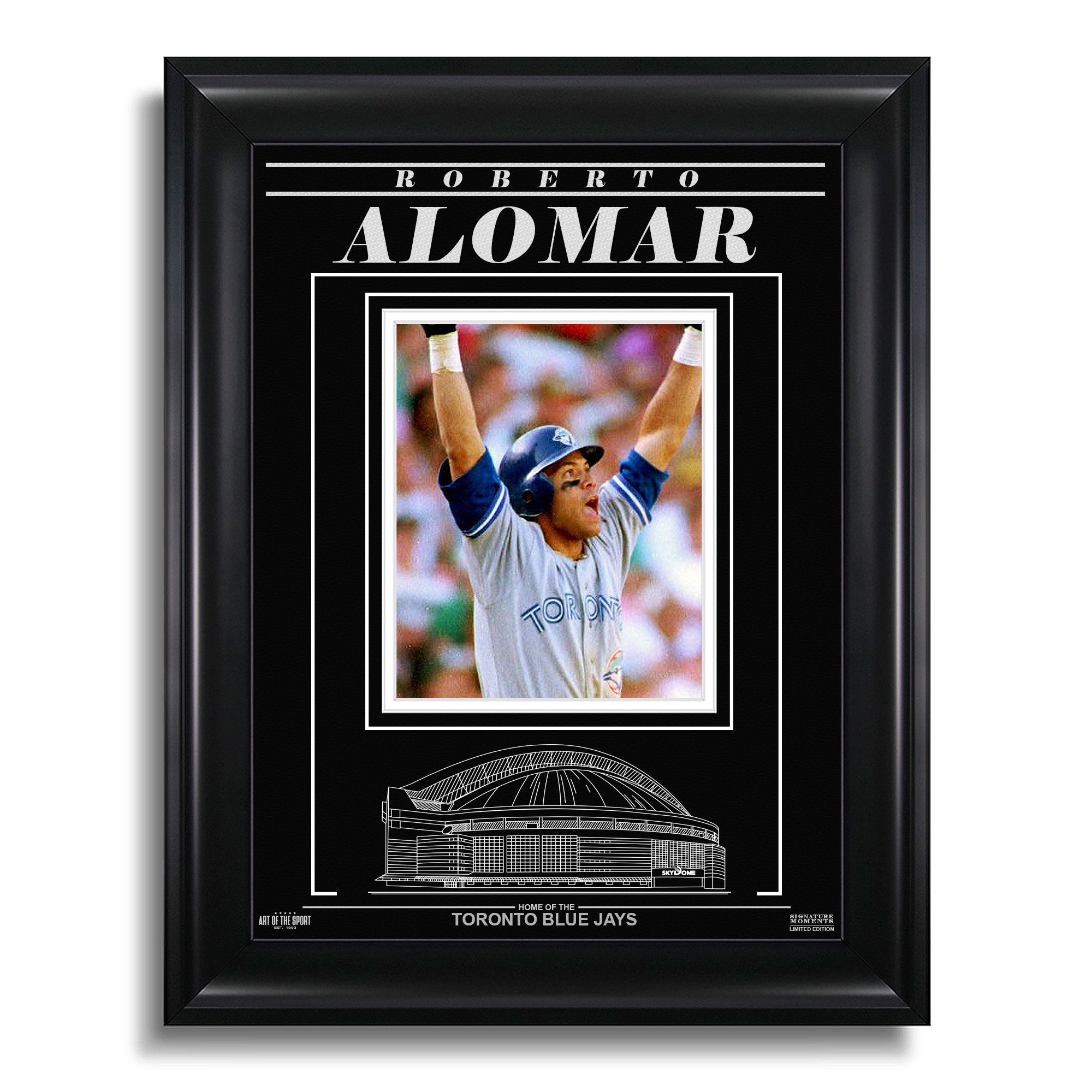 Roberto Alomar Toronto Blue Jays Engraved Framed Photo - 1992 ALCS Home Run - Heritage Hockey™