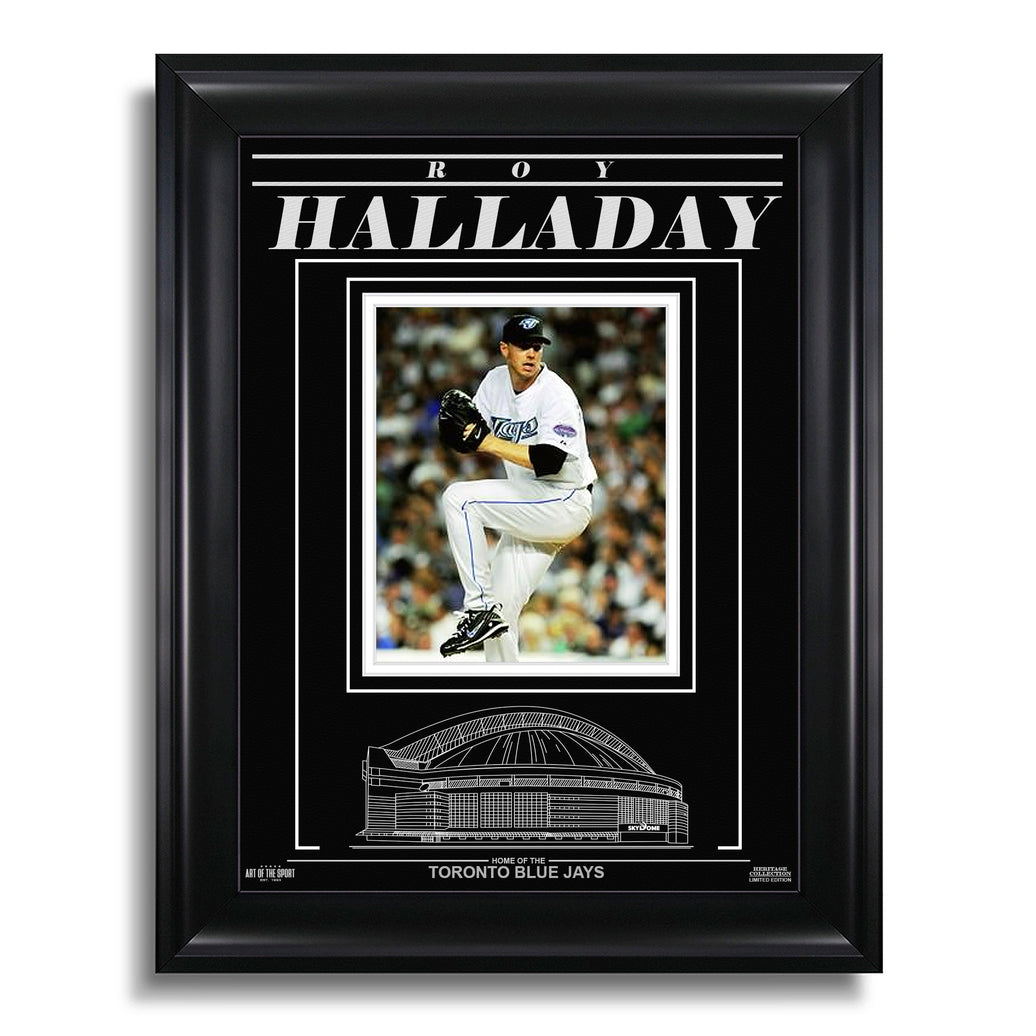 Roy Halladay Toronto Blue Jays Engraved Framed Photo - Action Pitch - Heritage Hockey™