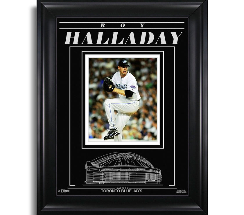 Roy Halladay Toronto Blue Jays Engraved Framed Photo - Action Pitch - Heritage Hockey™