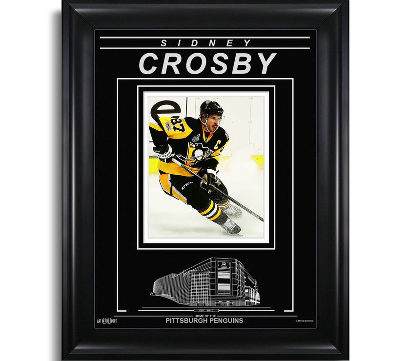 Sidney Crosby Pittsburgh Penguins Engraved Framed Photo - Action Stop - Heritage Hockey™