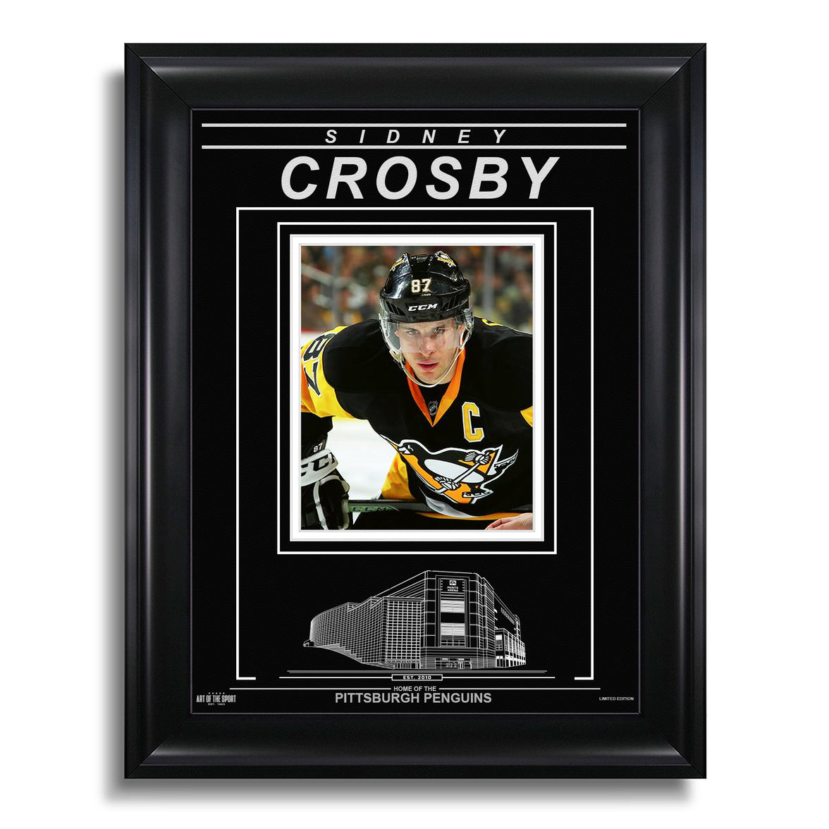 Sidney Crosby Pittsburgh Penguins Engraved Framed Photo - Closeup - Heritage Hockey™