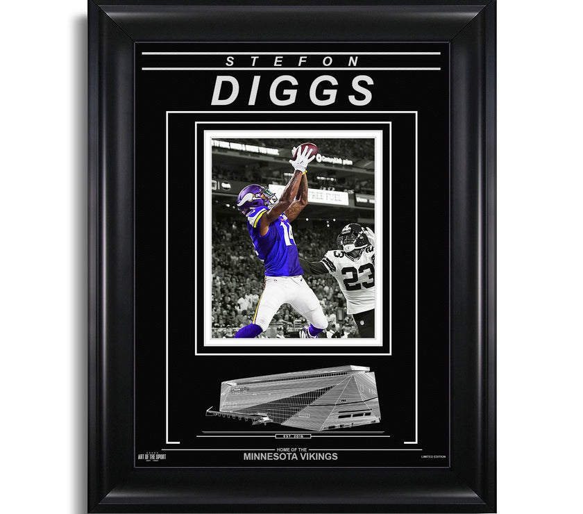 Stefon Diggs Minnesota Vikings Engraved Framed Photo - Action Catch