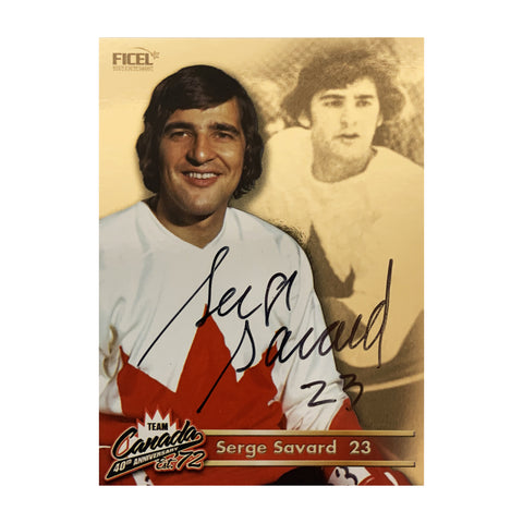 Serge Savard #23 Signed Official 40th Anniversary Team Canada 1972 Card
